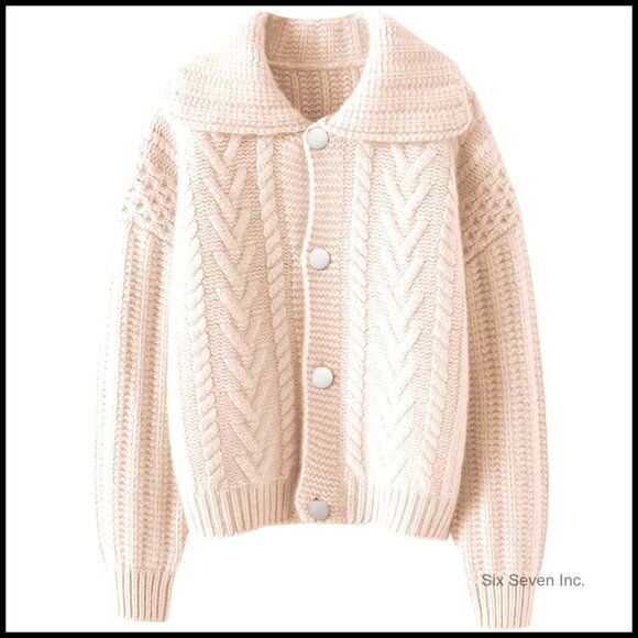 Sweaters - Chunky Knit Cardigan Lapel Collar Oversized Coatigan Sweater Jacket Winter